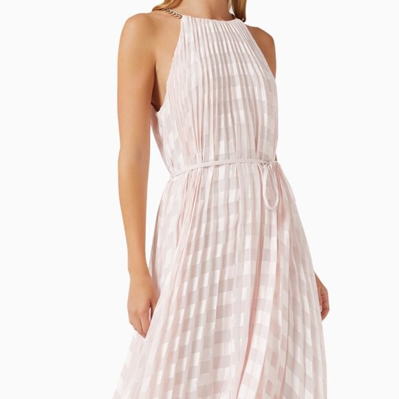NWT Ted Baker Pink Sasski Pleated Maxi Dress 3/L - Picture 1 of 10